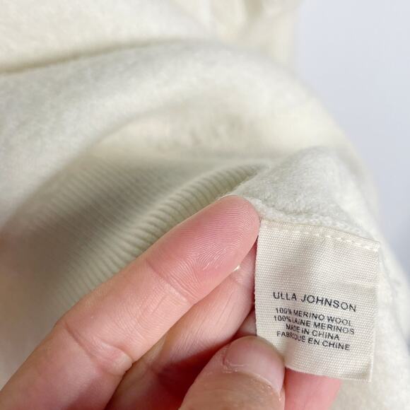 Ulla Johnson Medium M Cream Viviana Merino Wool Puff Sleeve Knit Sweater Dress - Picture 9 of 13